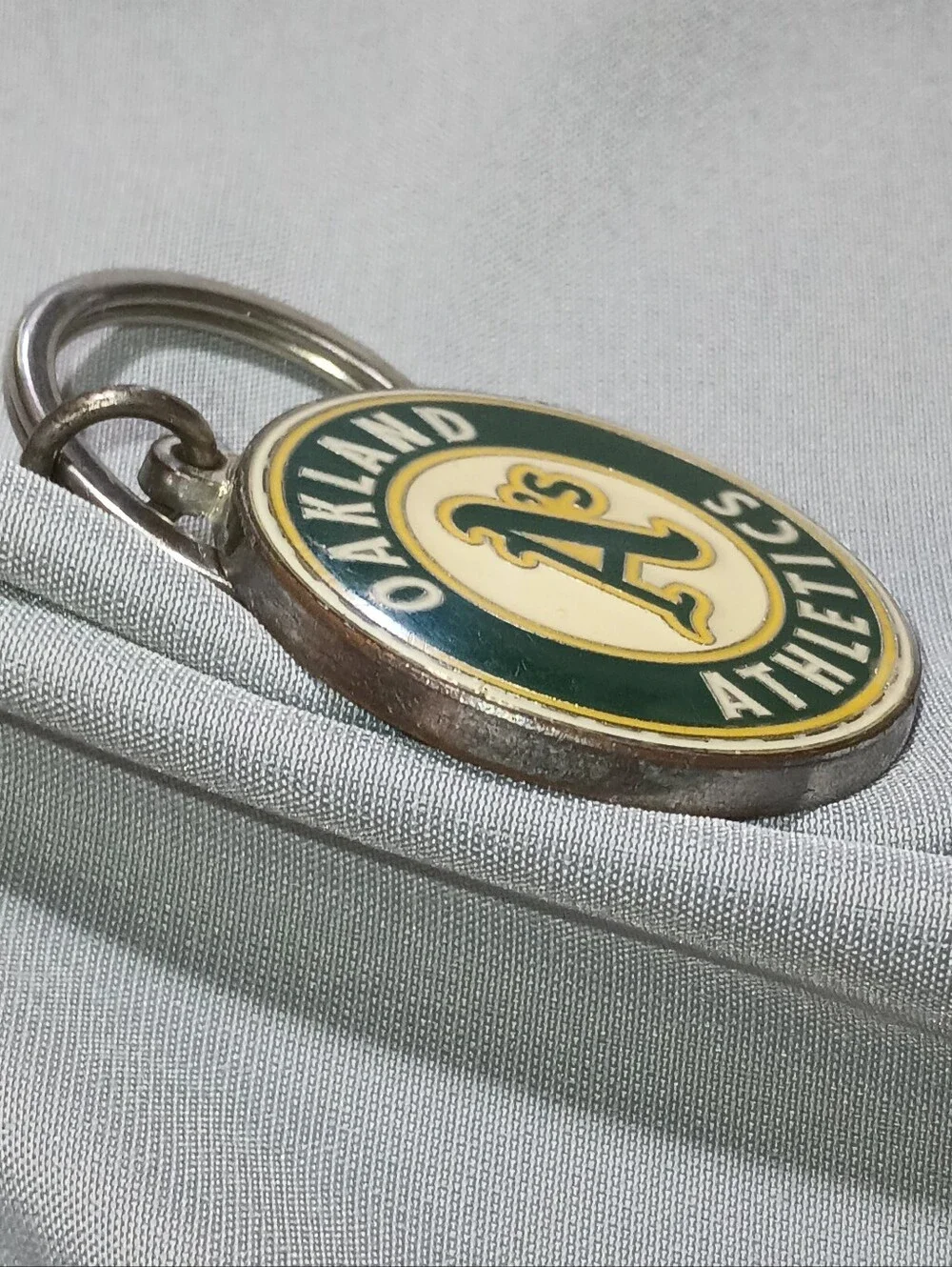 Oakland Athletics Enamel Keychain 1990's